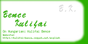 bence kulifai business card